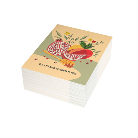 "So, I Heard There's Food" Greeting Card — Rosh Hashanah Greeting Card - Illustrated, Modern