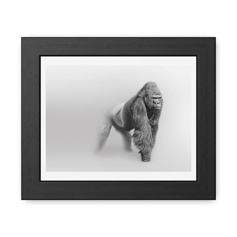 Majestic Gorilla Framed Poster | Monochrome Wall Art for Animal Lovers