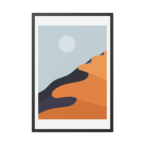 Desert Sun 1 - Modern Desert Landscape Framed Poster - Minimalist Art for Home Decor