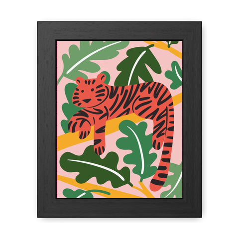 Amazon 1 - Tropical Tiger Framed Poster - Colorful Wall Art for Jungle Lovers