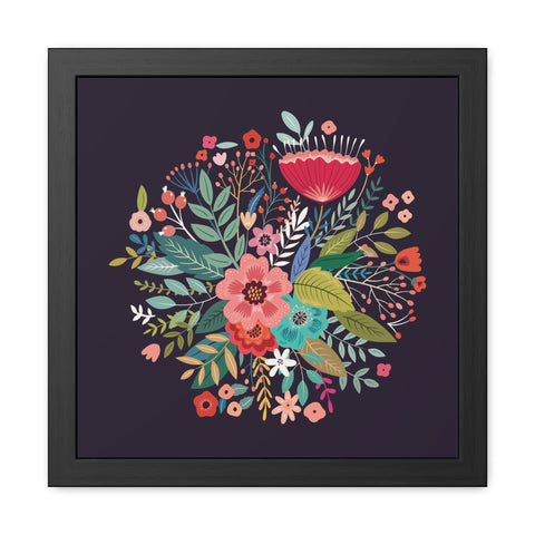 Floral Bouquet - Vibrant Floral Framed Poster - Home Décor for Nature Lovers