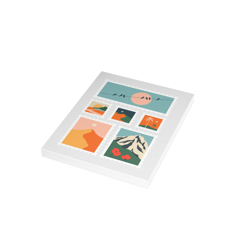 Travel Stamp Collage Greeting Card – Abstract Greeting Card - Illustrated, Beautiful, Modern