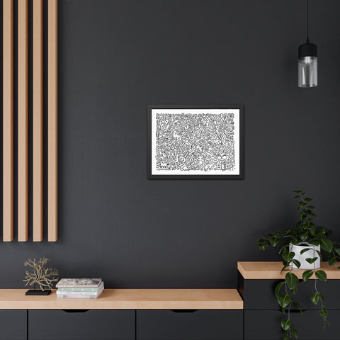 Chaos Theory - Abstract Line Art Framed Poster - Modern Wall Décor for Art Lovers