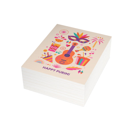 Purim Celebration Greeting Card — Holiday Greeting Card - Illustrated, Modern