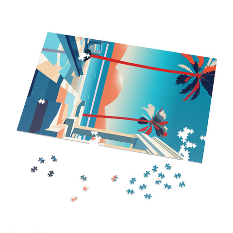 Beach House in Greece - Puzzle (1000-Piece)