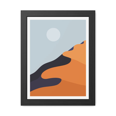 Desert Sun 1 - Modern Desert Landscape Framed Poster - Minimalist Art for Home Decor