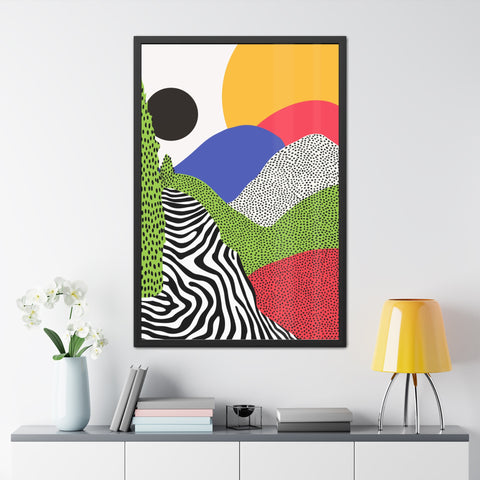Cristobal 4 - Colorful Landscape Framed Poster - Modern Wall Art for Home Decor