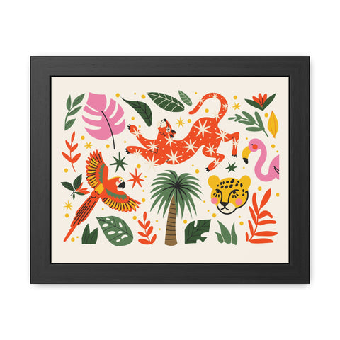 In the wild 1 - Tropical Wildlife Framed Poster - Colorful Jungle Art for Home Decor