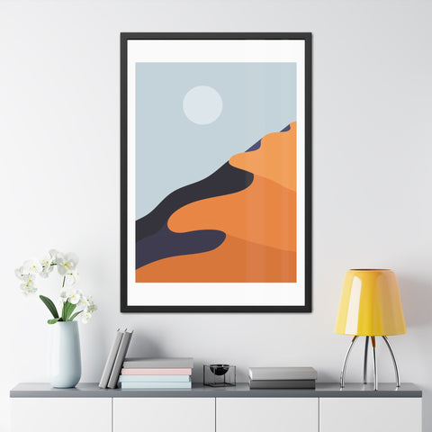 Desert Sun 1 - Modern Desert Landscape Framed Poster - Minimalist Art for Home Decor