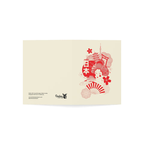 Japanese Geisha Greeting Card — Abstract / Japan Greeting Card - Illustrated, Beautiful, any occasion