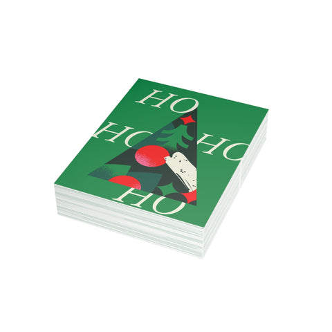 'HO HO HO HO' Christmas Tree Greeting Card — Christmas / Holiday Greeting Card - Illustrated, Funny, Snarky, Modern