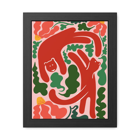 Amazon 4 - Whimsical Bear Framed Poster - Vibrant Animal Art for Nature Lovers