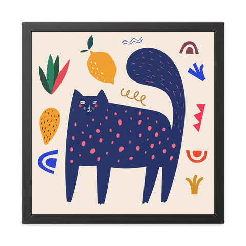 Cat Lounger 3 - Whimsical Cat Framed Poster - Playful Art for Cat Lovers