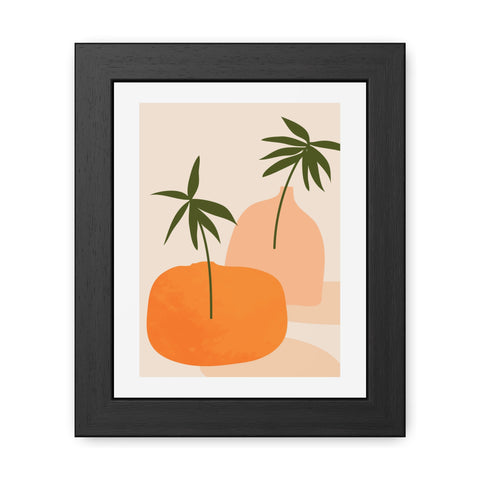 Agora 2 - Modern Framed Poster - Abstract Palm and Fruit Design for Home Decor