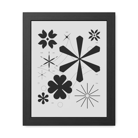 Gridlock 4 - Minimalist Floral Framed Poster for Modern Home Decor