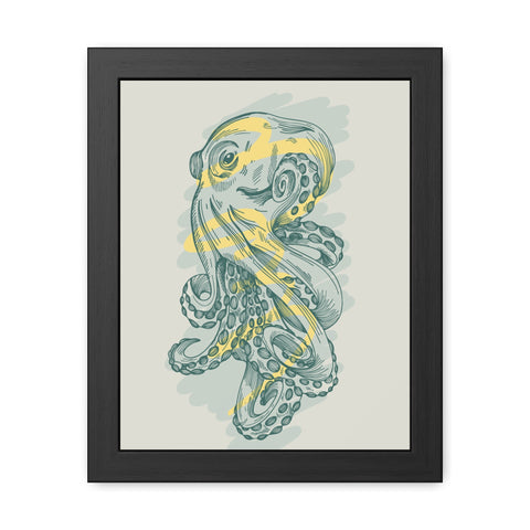 Marine Life 1 - Colorful Octopus Framed Poster - Ocean Art for Home Decor