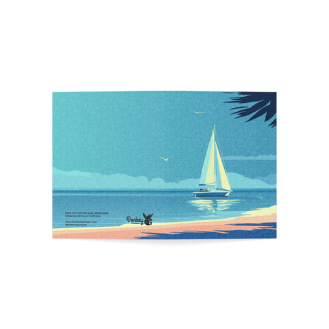 Sailboat Beach Greeting Cards — Abstract / Sympathy / Thinking of you / Melancholy / Sad Greeting Card - Illustrated, moving