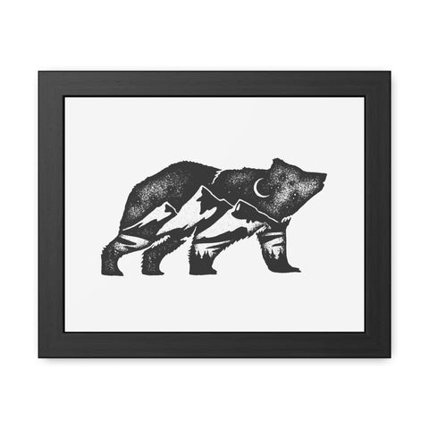 Mountain Bear - Framed Poster – Nature-Inspired Wall Art for Outdoor Enthusiasts