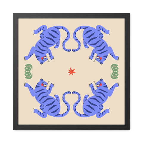 Circus Act 2 - Colorful Tiger Framed Poster – Vibrant Wall Art for Animal Lovers