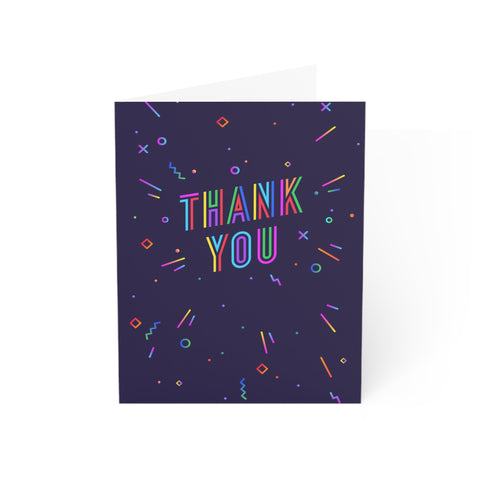 Thank you (Neon Fireworks) - Greeting Card