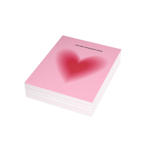 “You Have the Biggest Heart” Pink Heart Greeting Card — Thank You Greeting Card - Illustrated, Funny, Snarky, Modern