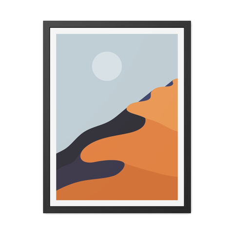 Desert Sun 1 - Modern Desert Landscape Framed Poster - Minimalist Art for Home Decor
