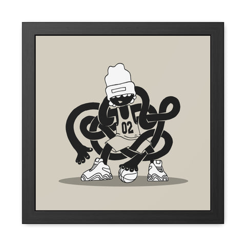 Basketballin' 1 - Trendy Urban Art Print - Modern Framed Poster with Playful Character