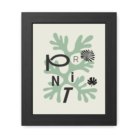 Just a Print - Modern Botanical Framed Poster – Stylish Home Decor with ‘PRINT’ Design