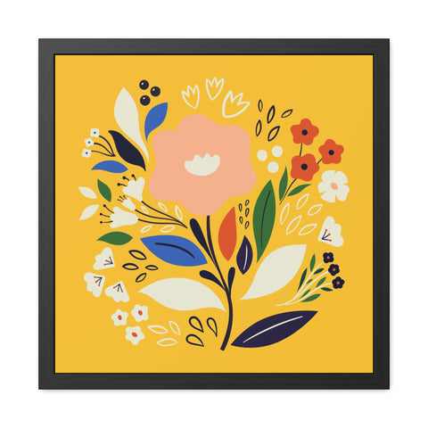 Bloom 1 - Bright Floral Framed Poster - Cheerful Wall Art for Home Decor
