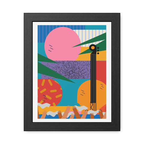 Musicana 3 - Vibrant Framed Poster Art - Colorful Retro Design for Home Decor