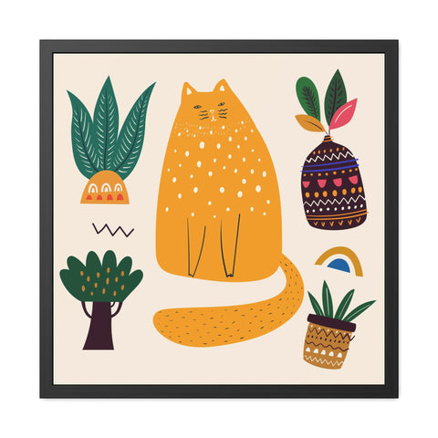Cat Lounger 2 - Whimsical Cat Framed Poster - Cozy Home Decor for Cat Lovers