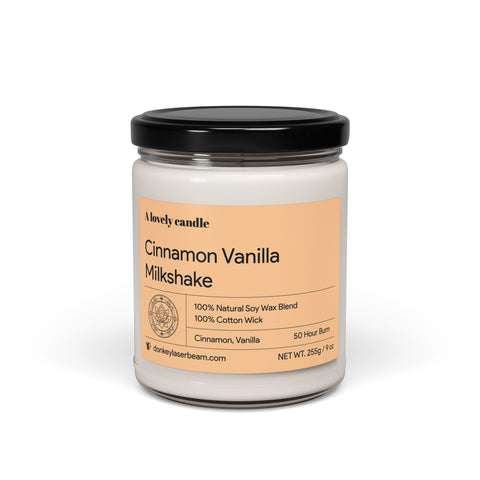 Cinnamon Vanilla Milkshake - Scented Soy Candle, 9oz