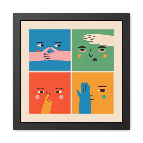 Faced 2 - Emotional Expression Framed Poster - Colorful Modern Art Home Decor