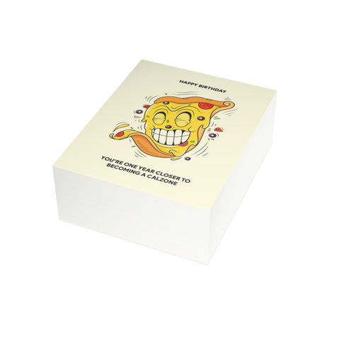 Birthday Card 'You're One Year Closer to Becoming a Calzone' — Birthday Greeting Card - Illustrated, Funny, Snarky, Modern