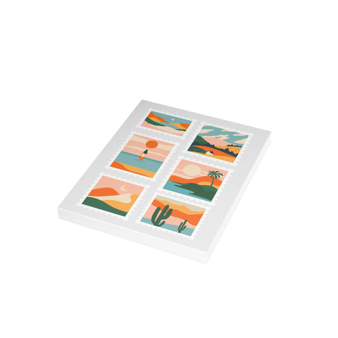 Scenic Stamp Collage Greeting Cards — Abstract Greeting Card - Illustrated, Beautiful, Modern
