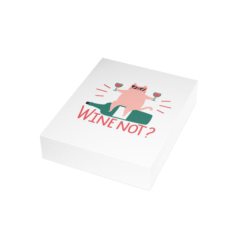 Wine Not? Cat Greeting Card — Friendship / Best Friend Greeting Card - Illustrated, Funny, Snarky, Modern