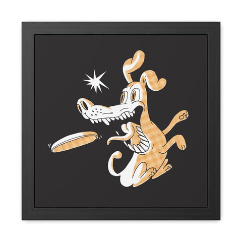 Catch it - Playful Dog Framed Poster - Fun Pet Decor for Animal Lovers