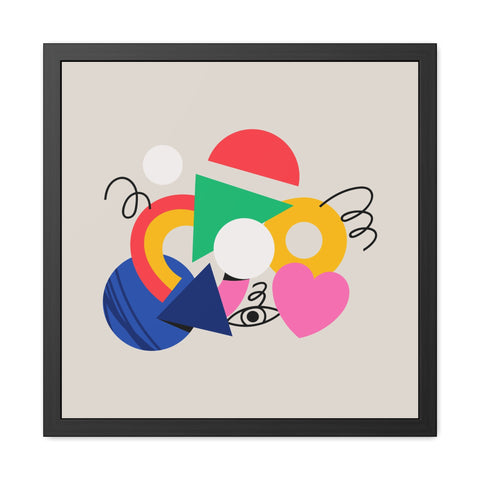 Cluster 1 - Vibrant Abstract Framed Poster - Modern Geometric Wall Art for Home Decor