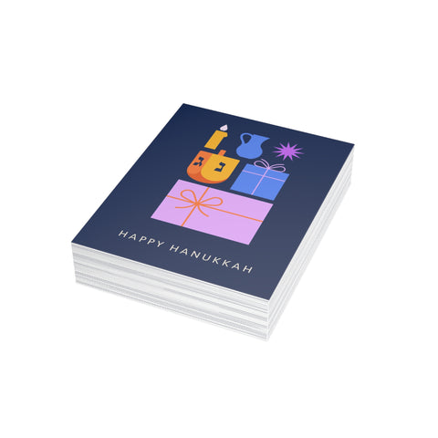 Happy Hanukkah Greeting Card — Hanukkah / Holiday Greeting Card - Illustrated, Modern