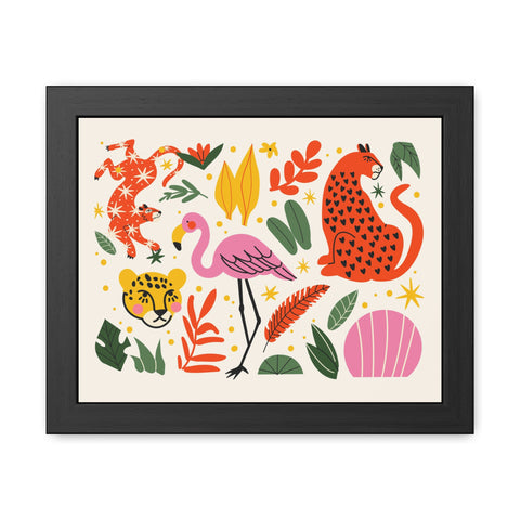 In the wild 2 - Colorful Jungle Framed Poster - Tropical Animal Art for Home Décor