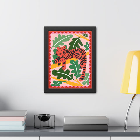 Amazon 1 - Tropical Tiger Framed Poster - Colorful Wall Art for Jungle Lovers