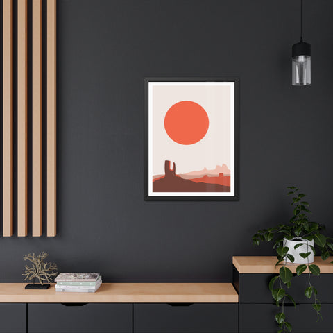 Desert Sun 3 - Desert Sunset Framed Poster - Minimalist Wall Art for Home Decor