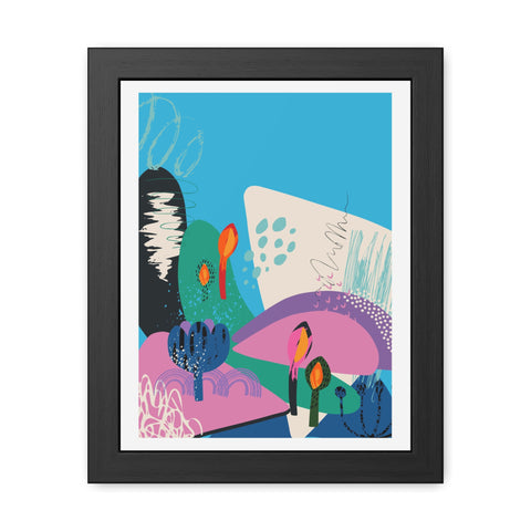 Ericsson 2 - Vibrant Framed Poster Art – Colorful Abstract Landscape