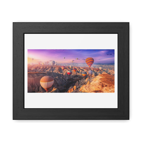 Scenic Hot Air Balloon Framed Poster - Colorful Landscape Wall Art for Home Decor