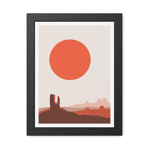 Desert Sun 3 - Desert Sunset Framed Poster - Minimalist Wall Art for Home Decor