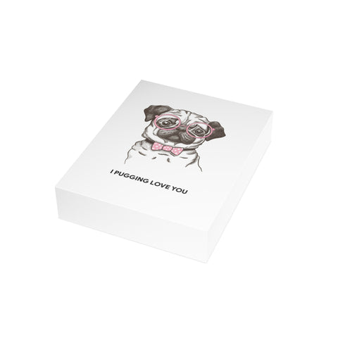 "I Pugging Love You" Greeting Card — Love / Valentine Greeting Card - Illustrated, Funny, Snarky, Modern
