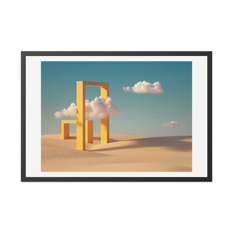 The Gate - Minimalist Desert Framed Poster - Modern Wall Art for Home Decor