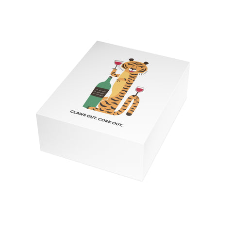 "Claws Out. Cork Out." Tiger Greeting Card — Humorous Greeting Card - Illustrated, Funny, Snarky, Modern