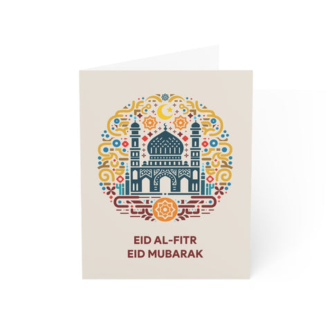Eid Mubarak Greeting Card — Eid al-Fitr / Holiday Greeting Card - Illustrated, Modern