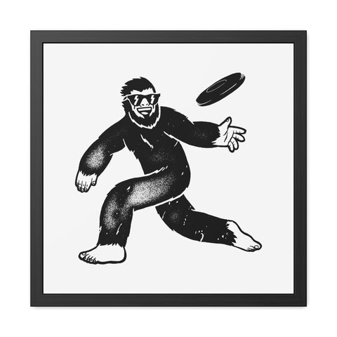 Frisbee - Cool Sasquatch Framed Poster - Fun Wall Art for Outdoorsy Decor